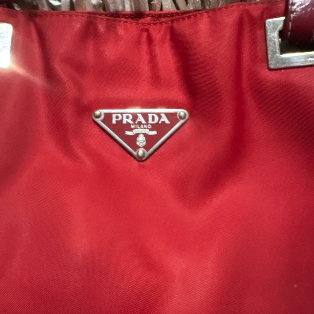 Prada Authentic Red Nylon Tote RARE - Picture 2 of 5